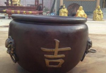 萬盛吉字銅缸雕塑-青銅鑄造